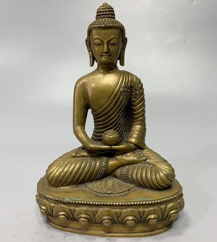 

China brass archaize Sakyamuni Buddha crafts statue