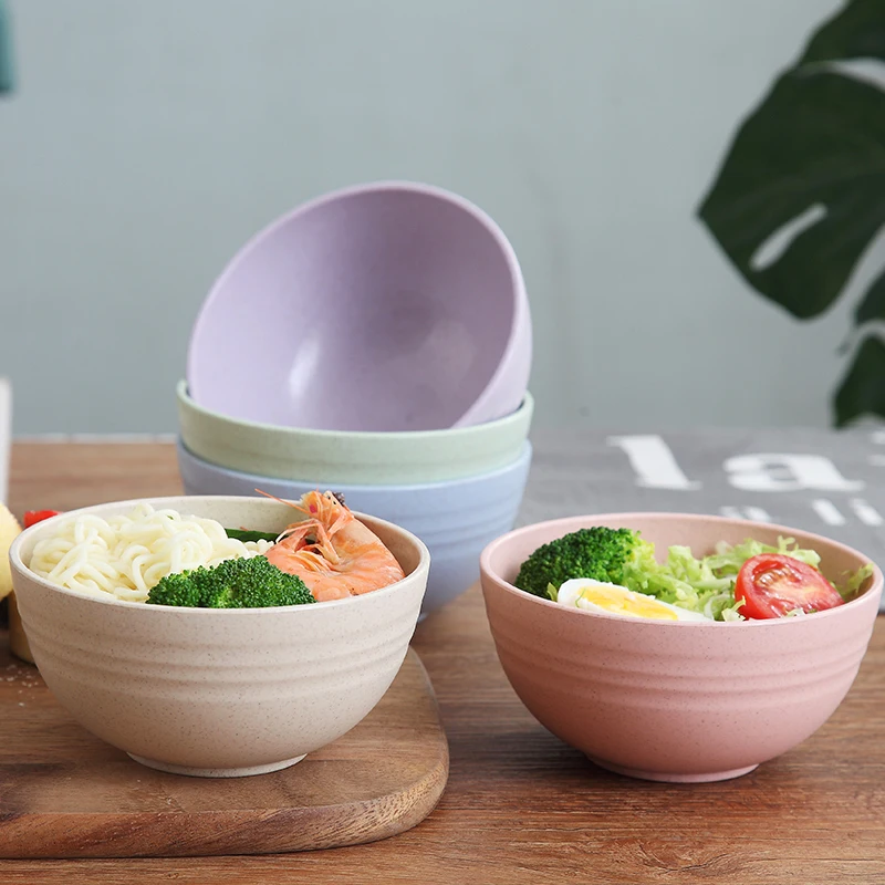 

15cm Wheat Straw Salad Bowls Children Bowls Unbreakable Mixing Bowls Reusable Dishwasher Microwave Safe Soup Bowls