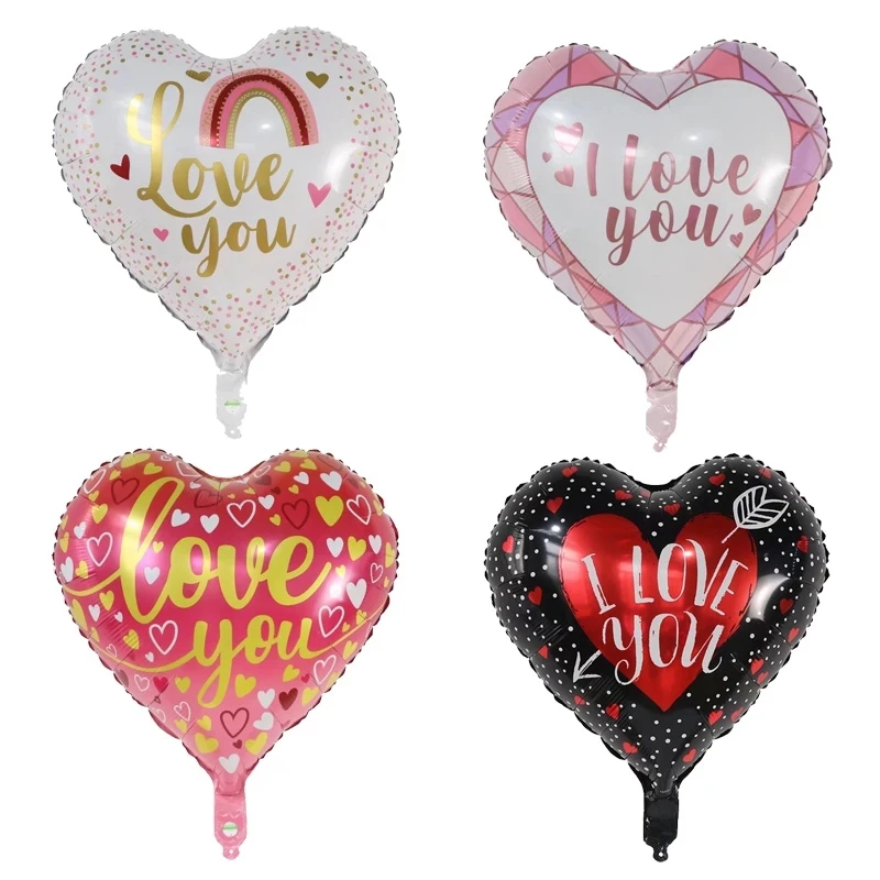 18Inch I Love You Red Heart Balloons Wedding Valentines Days Gifts Helium Foil Globos Engagement Wedding Party Decorations Balls