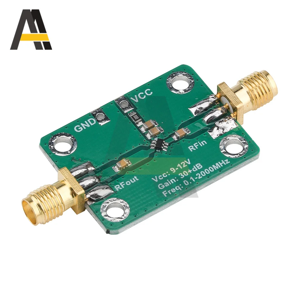 0.1-2000MHz 9-12V amplificatore a banda larga a radiofrequenza amplificatore a basso rumore RF LNA guadagno 32dB scheda di sviluppo