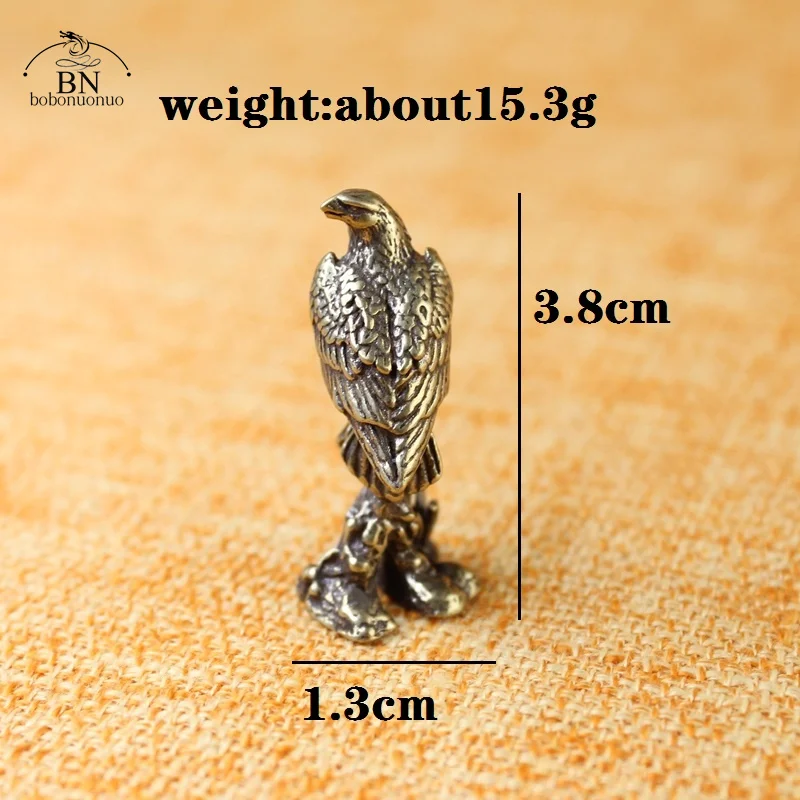 Handmade Brass Eagle Ornaments Accessories Vintage Pure Copper Bird Desk Decor Accessories Animal Home Decoration Mini Figurines