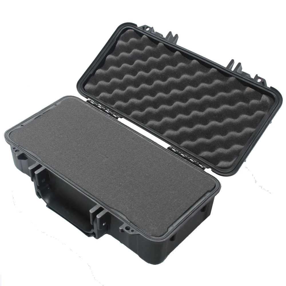 Weatherproof / Shockproof Hard Case - Black Dust And Water Protection With Customizable Foam, External 30*10*16cm Stroage Box