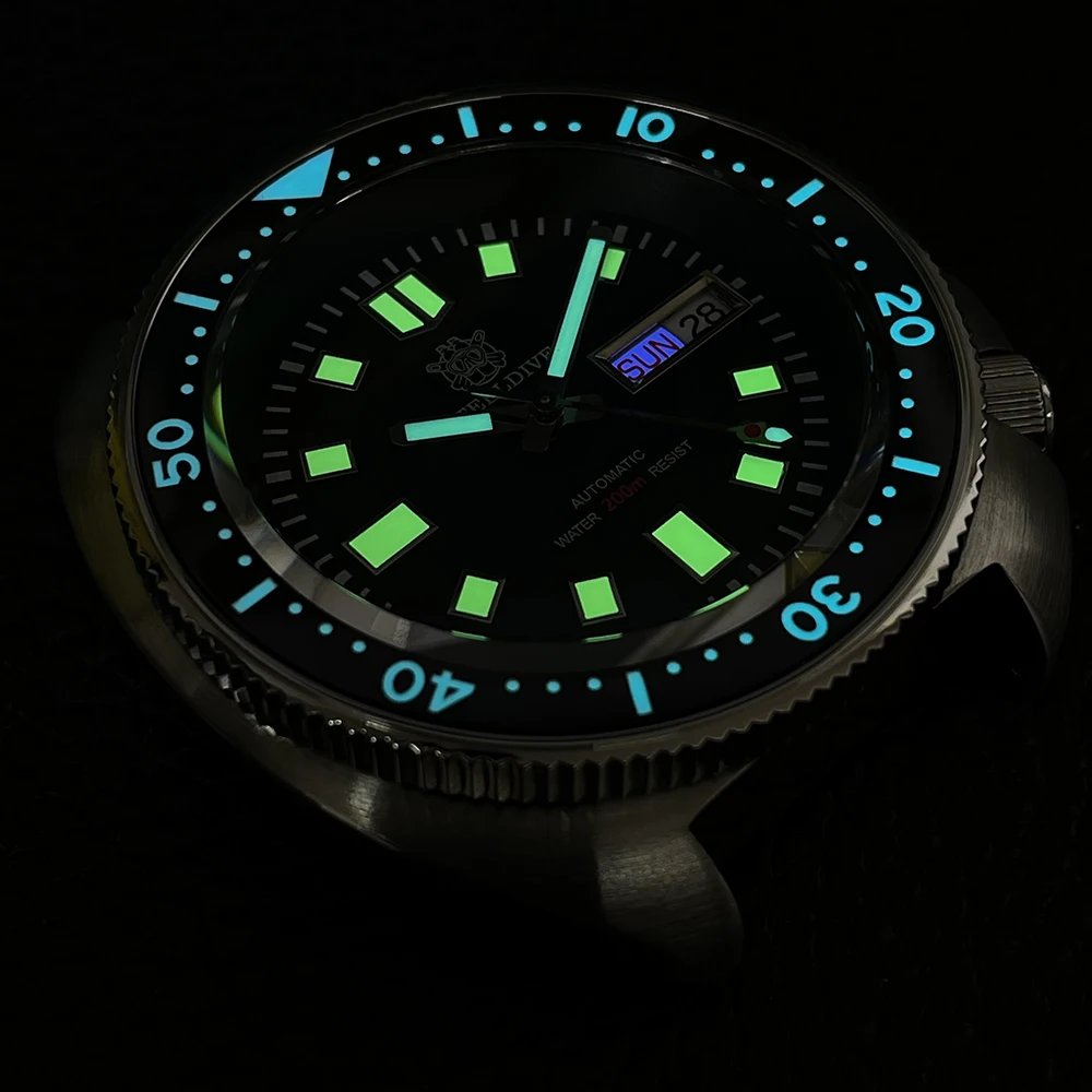 Marca STEELDIVE, reloj Captain Willard de 44mm, relojes de buceo, reloj de zafiro, reloj de pulsera automático para hombre, tortuga