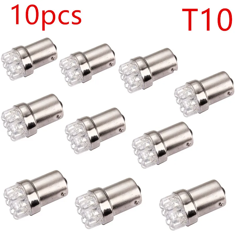 

10pcs Amber Yellow DC12V BA15S 1156 9 LED Auto Light Source Tail Brake Turn Signal Parking Bulbs Lamp Support Dropshiping