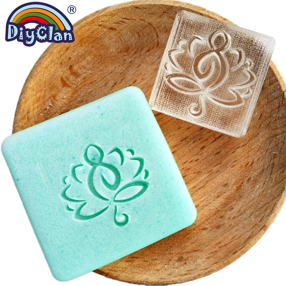 Hamsa Handmade Soap Making Stamp Lotus Natural Clear DIY Natural Organic Glass Soap Seal Buddhism Pattern Acrylic Chapters