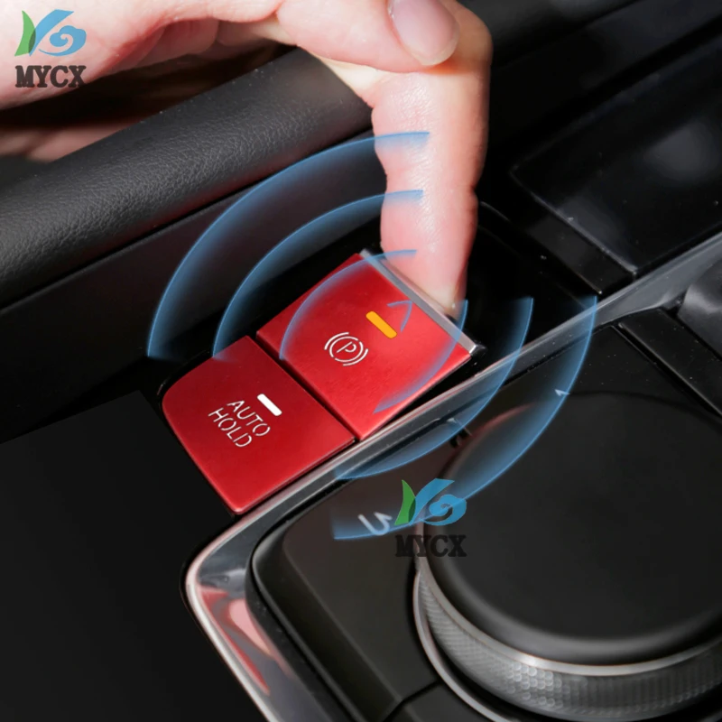 

6PCS aluminium alloy multimedia button Sequin trim interior moldings stickers accessories For Mazda 3 CX-30 CX30 2020 2021
