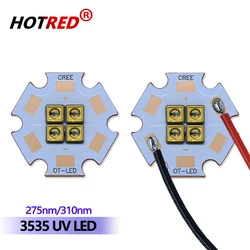 Chip UV profundo para equipos de desinfección, lámpara de diodo 3535, cuentas SMD, 12V, 24V, 270nm, 275nm, 280nm, 310nm, 32mW, 40mW, 6V, 4Chips
