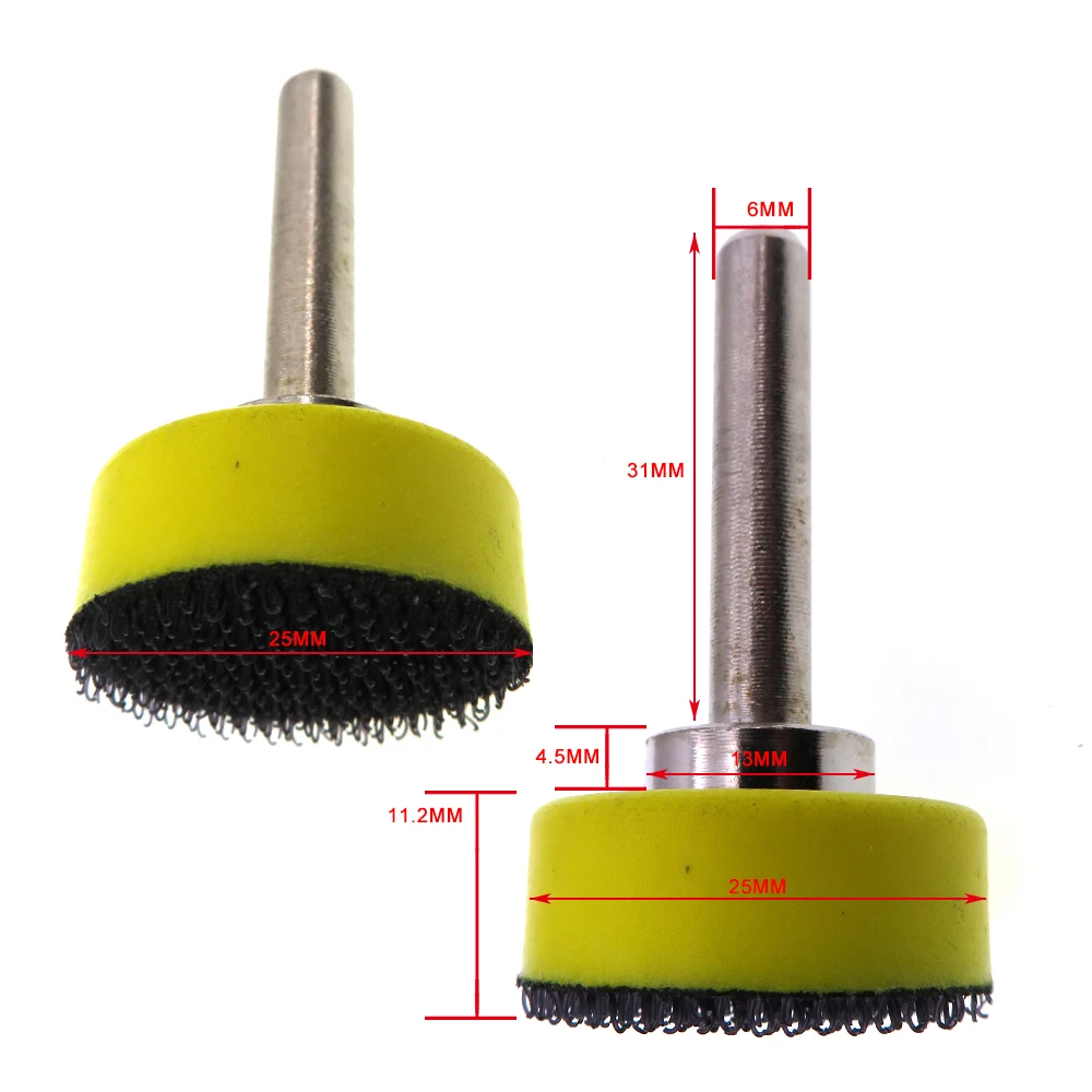 Almohadillas de lijado de respaldo de 1 pulgada y 6mm, 2 piezas, disco de gancho y bucle, accesorios de herramientas eléctricas para pulido y pulido