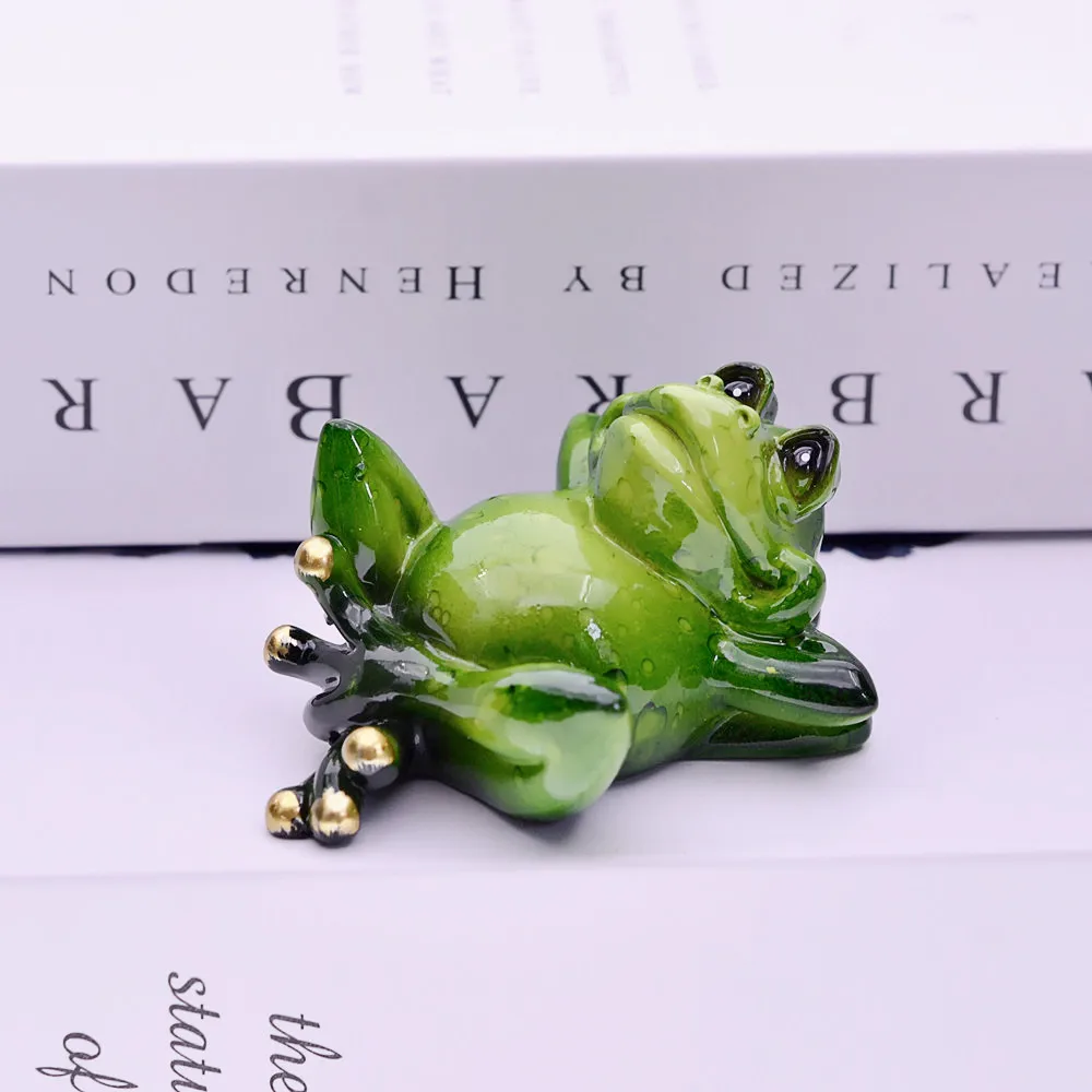 Frog Doll Figurine Miniatures MYBLUE 4 Pcs/Set Cute Creative Fairy Garden Nordic Home Room Table Decoration Accessories