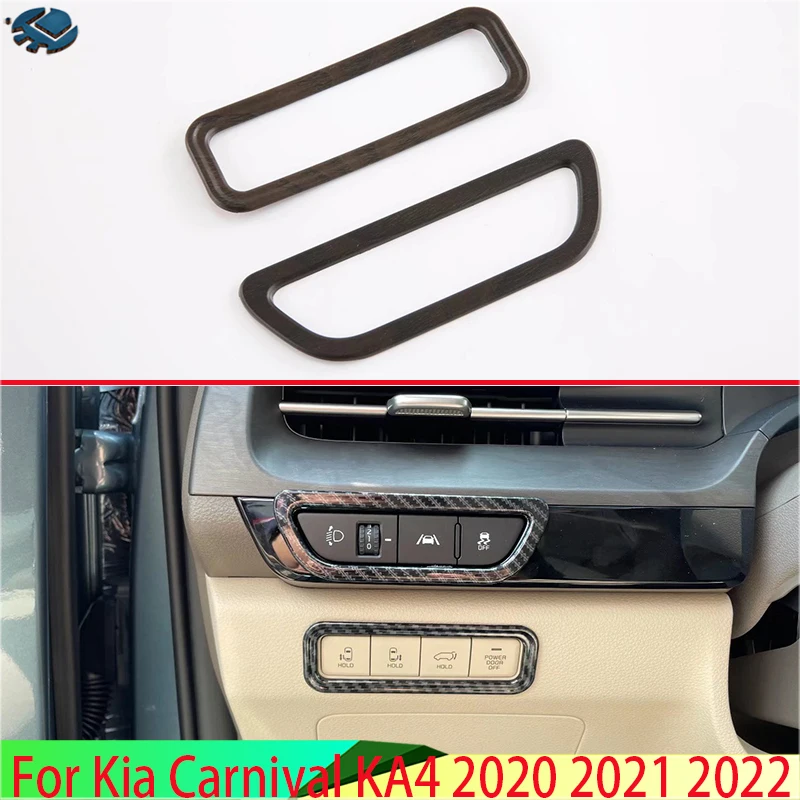 

For Kia Carnival KA4 2020 2021 2022 Car Accessories ABS Chrome Head Light Switch Button Control Panel Cover Trim Bezel