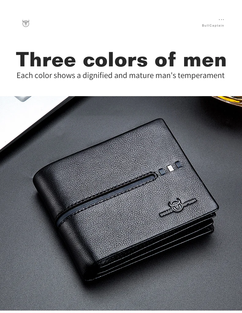BULLCAPTAIN Echtes Leder Brieftasche Männlichen Marke Designer Business Brieftasche Multi-funktion Lagerung Geldbörse Rfid Karte Paket Brieftasche Männer – Detail 12