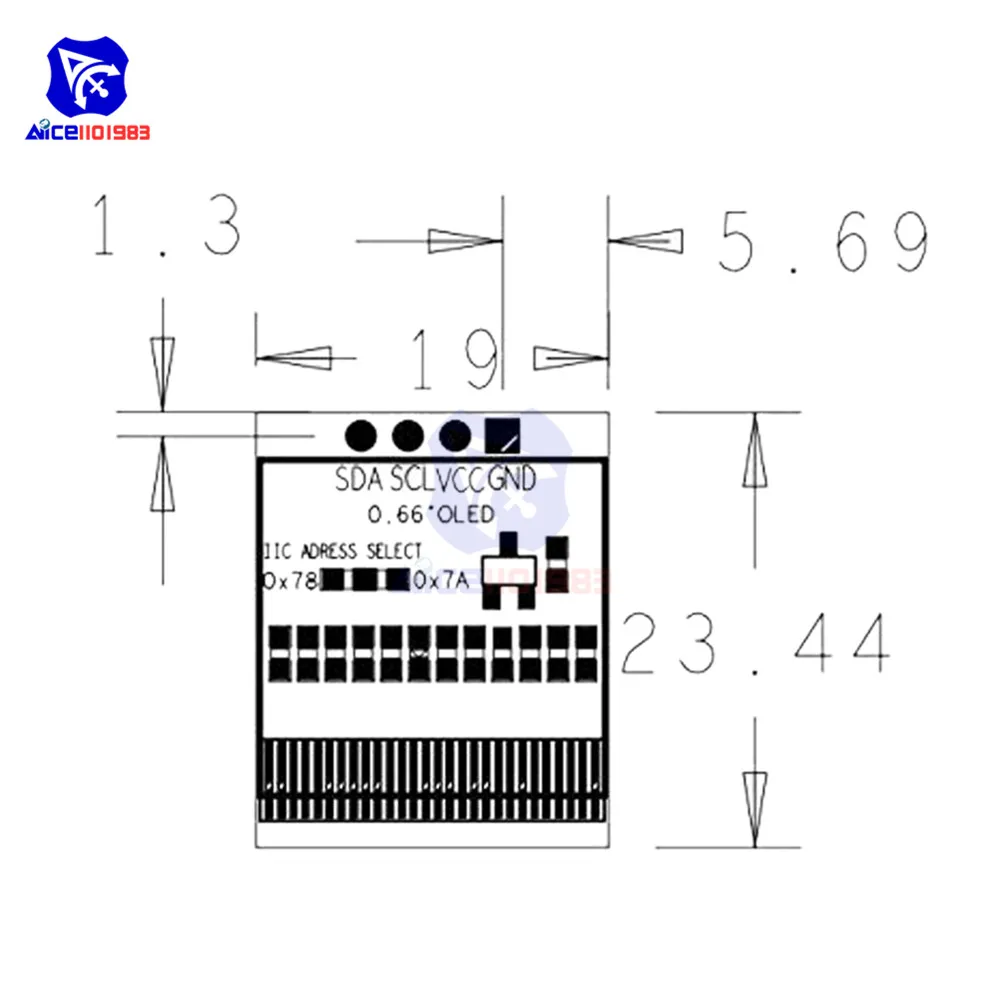 diymore 0.66 cala 6448 OLED LCD Display Module 64x48 4Pin IIC / 7Pin I2C SPI Interface LCD Display dla Arduino AVR STM32