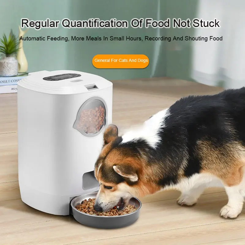 4.5L Smart Pet Automatic Feeder Timing and Quantitative Feeding Machine Dog and Cat Food Container Pet Feeding Bowl Feeder