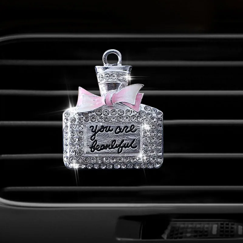 Inlay Water drill bowknot Perfume bottle car Air conditioning outlet perfume car perfume car interior accessories car fragrance