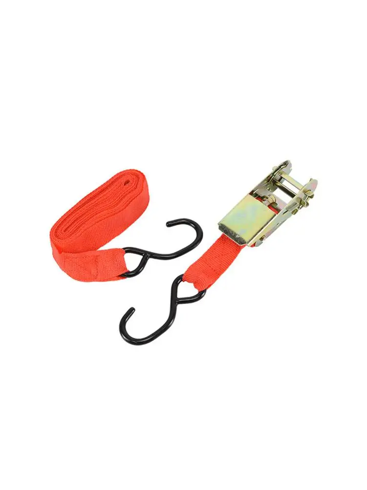 Heavy Duty Ratchet Tie-Down Strap With Double J Hooks Ratchet Tensioning Strap Cargo Strap For Goods Bundle Trailer Self-Rescue