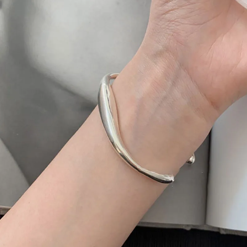 Foxanry-pulsera lisa con sello minimalista, nueva moda de primavera, joyería geométrica Irregular para fiesta de cumpleaños, regalos