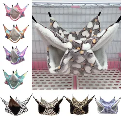 Pet Hamster Hammock Double-layer Guinea Pig Cages Soft Fleece Winter Warm Hanging Nest Sleeping Bed Squirrel Small Pet House