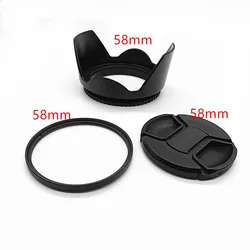 58mm Lens Hood Cap UV Filter for Canon T2i T3i 18-55mm 55-250mm