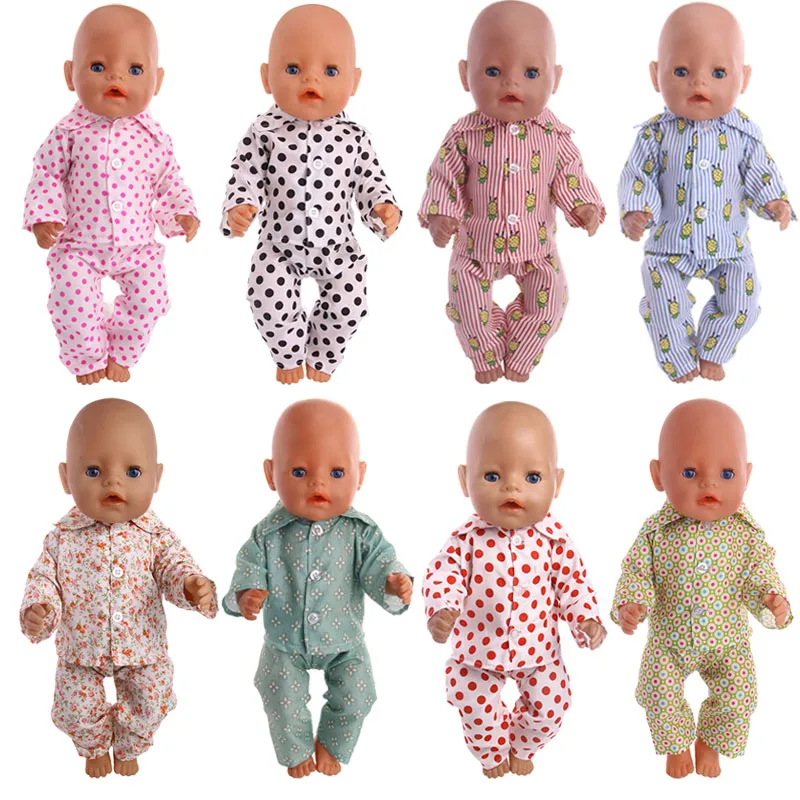 Doll 15 Styles Cartoon Cute Pajamas Fit 18 Inch American&43 Cm Baby Doll Clothes Accessories, Generation, Birthday Girl Toy Gift