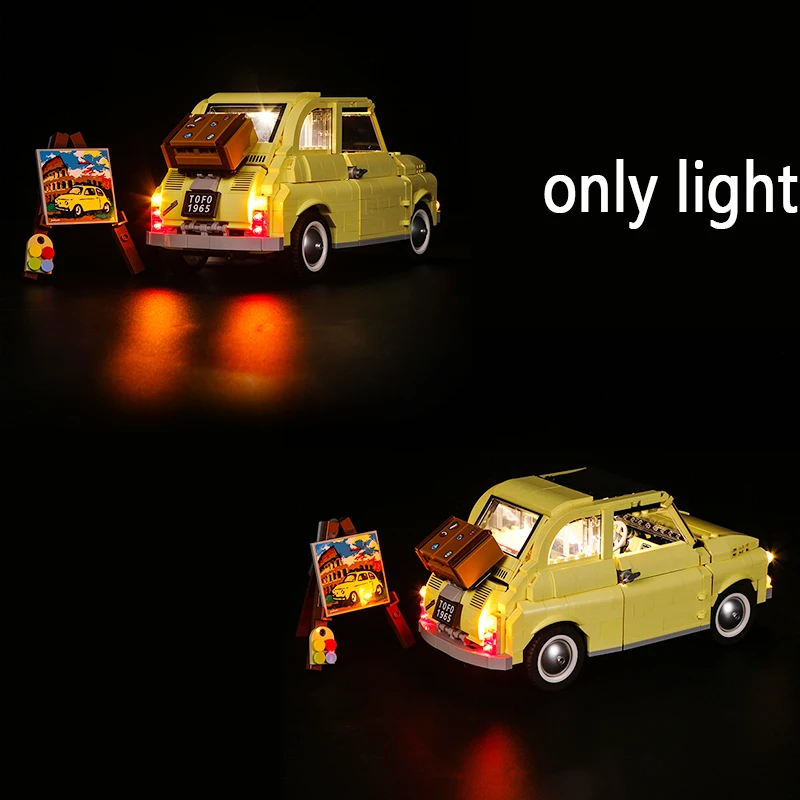 Vondao led Light Kit  For 10271 FIAT 500 car DIY light creative race Car Building Blocks Toys Gifts only light