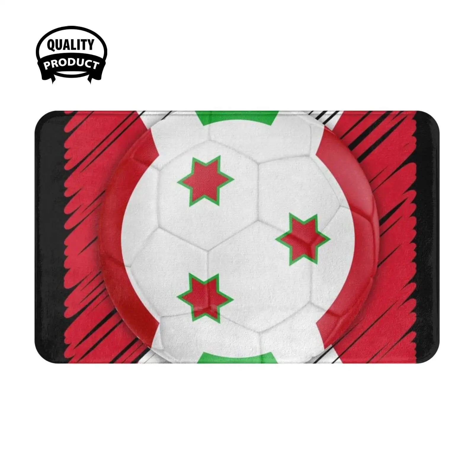 Burundi Football Country Flag Soft Cushion Home Carpet Door Mat Car Rug Republic Of Burundi National Flag Competition Sports