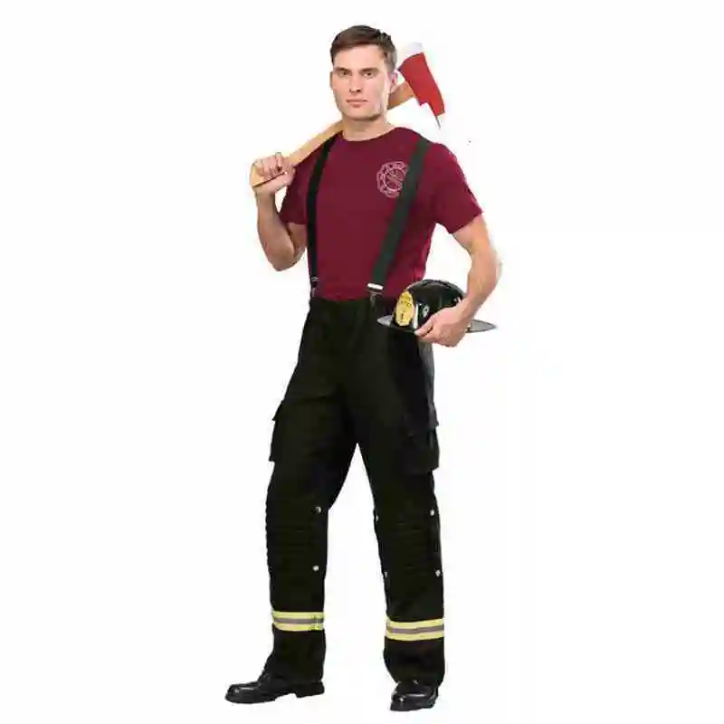 

New firefighter Sam cosplay carnival costume Halloween for grown-up boy party job wear uniform fireman's Christmas accessories