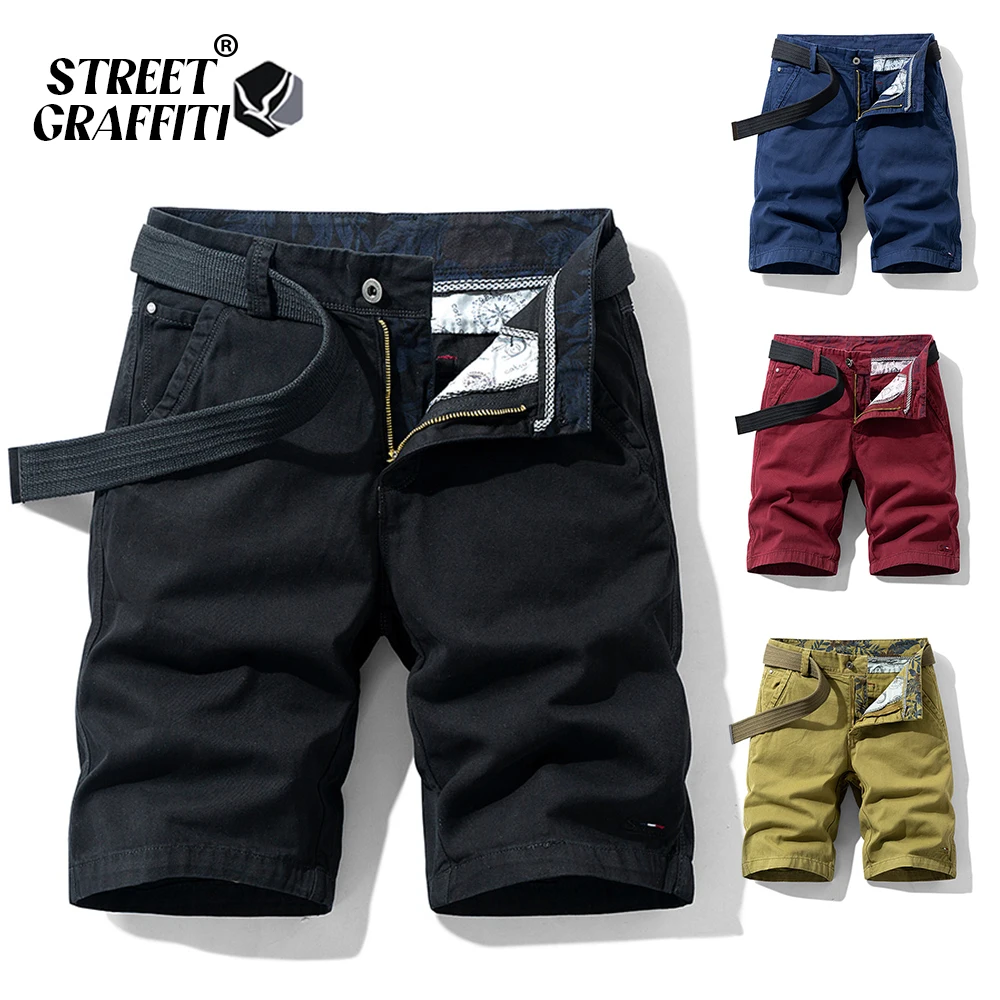 2024 New Spring Men Cotton Solid Men's Shorts Clothing Summer Casual Breeches Bermuda Fashion Jeans For Beach Pants Men Short