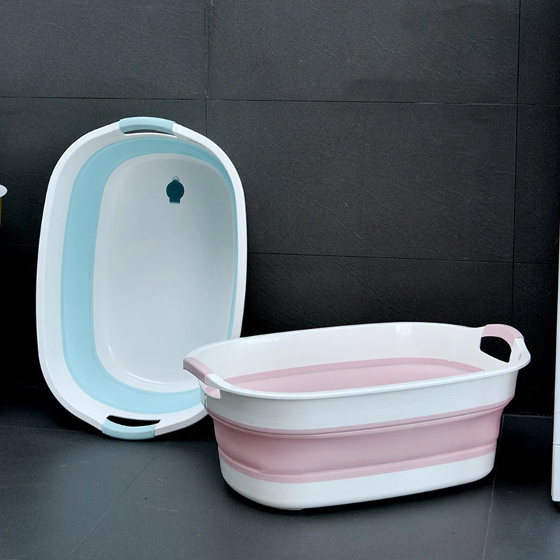 Baby Shower Folding Bathtub Foldable Bath Tub Newborn Baby Accessories Large-Capacity 0-6 Years Children Bathroom Laundry Basket