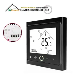 HESSWAY 24V 95-240VAC 16A Thermostat Modbus & RS485 for Temperature Controller Switch Substrate Heater