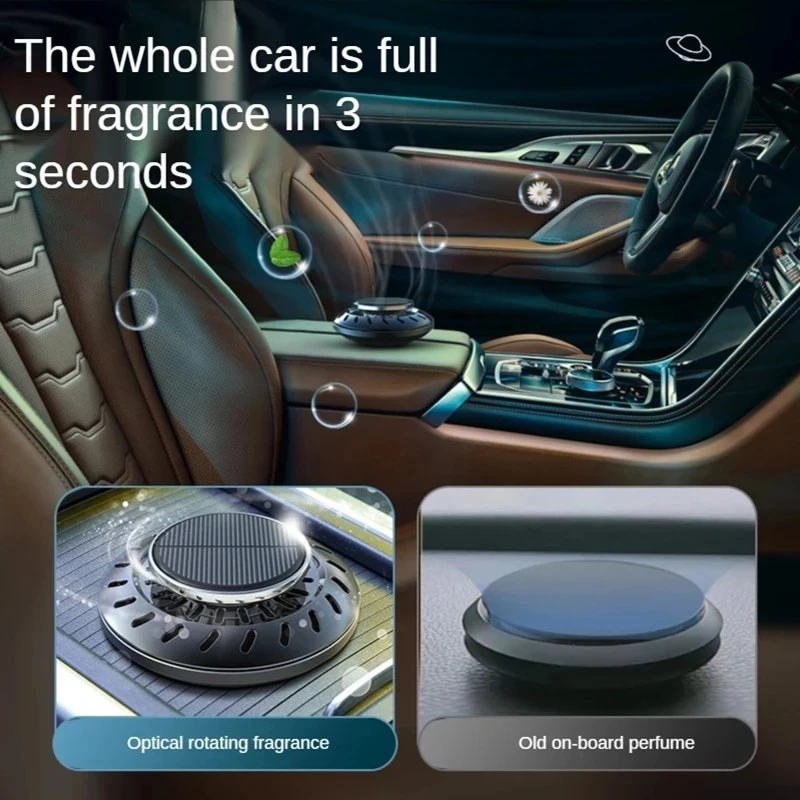 Car Air Freshener เครื่องมือที่นั่ง Solar หมุนน้ำมันหอมระเหยกลิ่นน้ำหอมรถภายใน UFO รูปร่างรถ Mens น้ำหอม