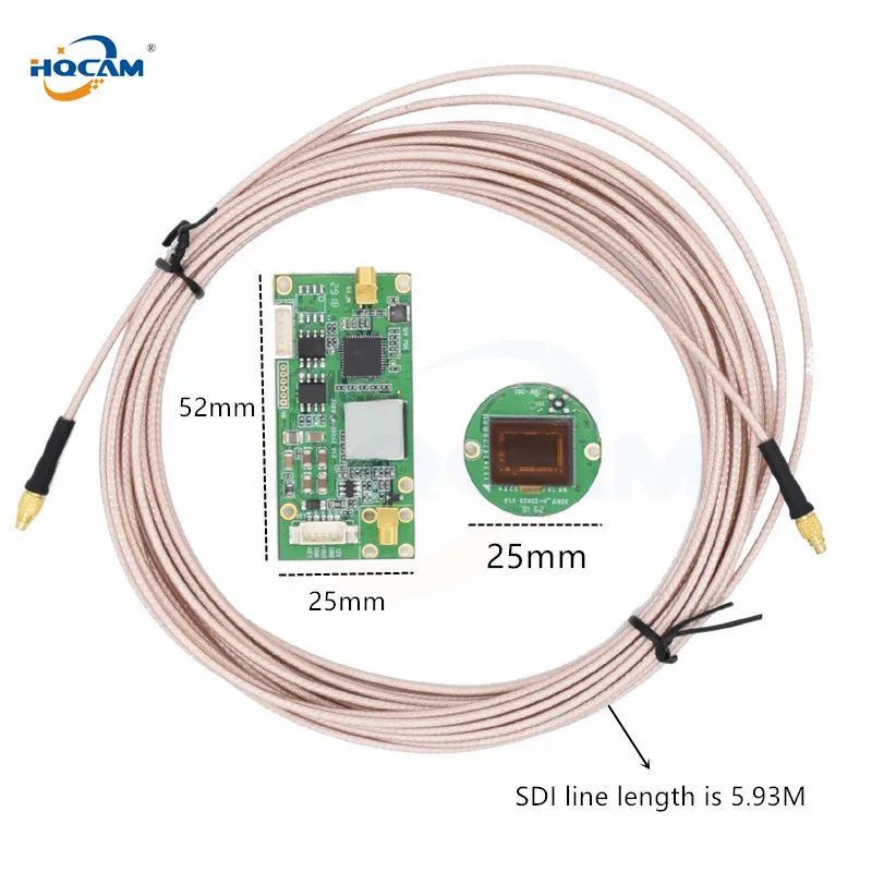 HQCAM IMX385 1080P 60fps 25x52mm HD-SDI split type Security Medical Industrial mini SDI Camera Module Board testing Acquisition