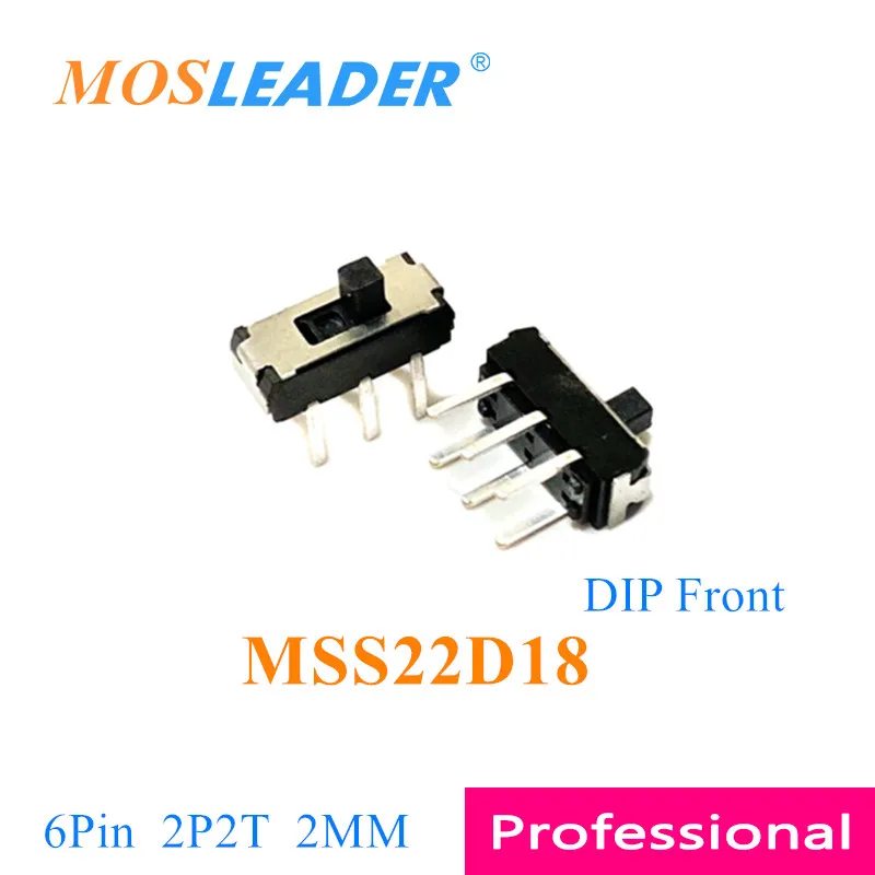 

Mosleader 1000PCS DIP SMD MSS22D18 6P 6 Pin 2MM 2T 2 Travel MSS22D18G2 Front Slide switch Side Slide switch DVD Toggle switch