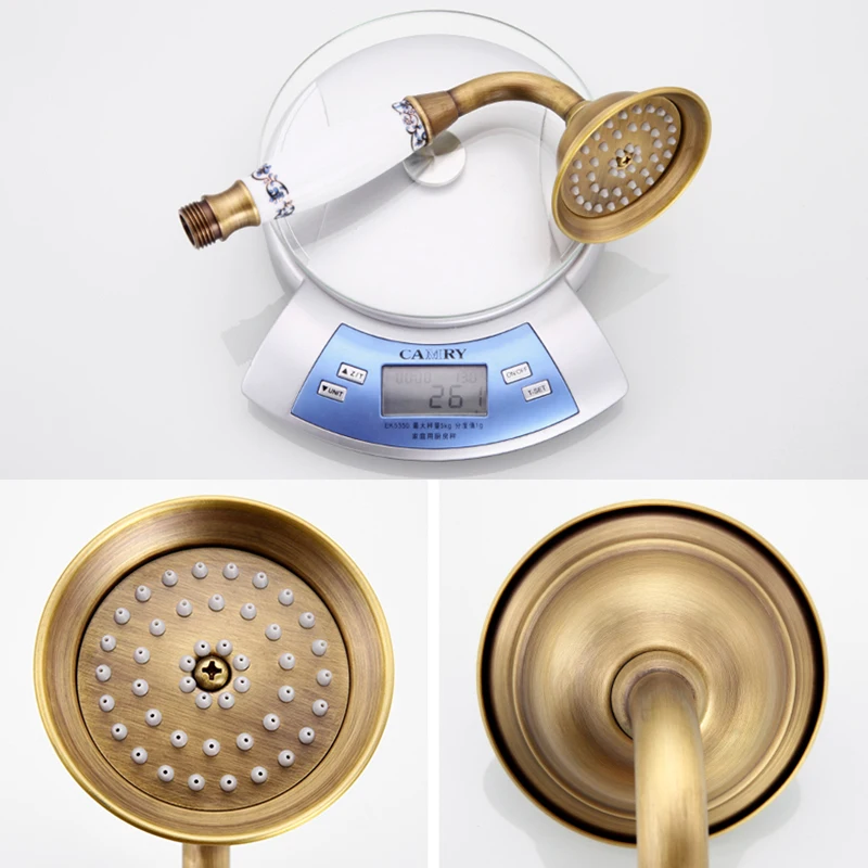 Antique Bronze Shower Head Hand Shower Hand Spray Shower Holder Copper Bathroom Antique Bathroom Accessories ELS2004