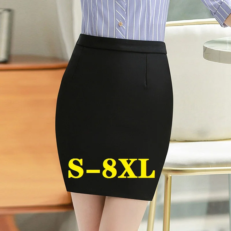 Spódnica damska Spódnice damskie Bodycon Mini Spódnica Garnitury Sprzedaż odzieży damskiej Czarny garnitur OL Spódnice biurowe dla kobiet Plus Size 9XL
