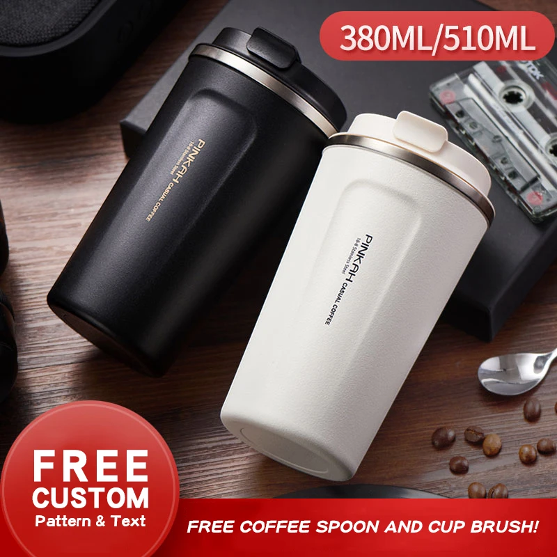 Hot Sale 380 & 510ml 304 Stainless Steel Thermo Cup Travel Coffee Mug with Lid Car Water Bottle Vacuum Flasks Thermocup for Gift