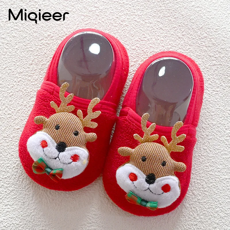 

Shoes Toddler Baby Kids Girls Boys First Walkers Toddler Children Cartoon Christmas Deer Infant Anti Skid Indoor Floor Footwear