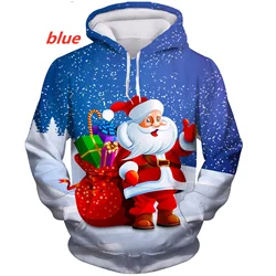 Christmas Fashion Hoodie Men/Women Hip Hop Autumn and Winter Streetwear Hoodies Funny Santa Claus Couples Clothes