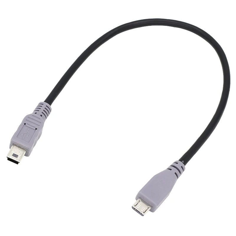 USB 2.0 Micro USB to Mini USB Male OTG Data Cable for Mobile Phone Tablet Mobile Hard Disk 25cm 100cm