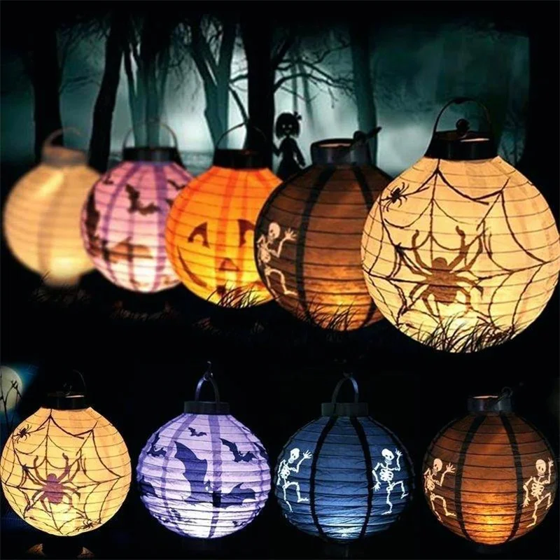 10inch Pumpkin lantern paper Halloween lanterns cartoon Bat lantern Halloween party decor Funny toys birthday party decor