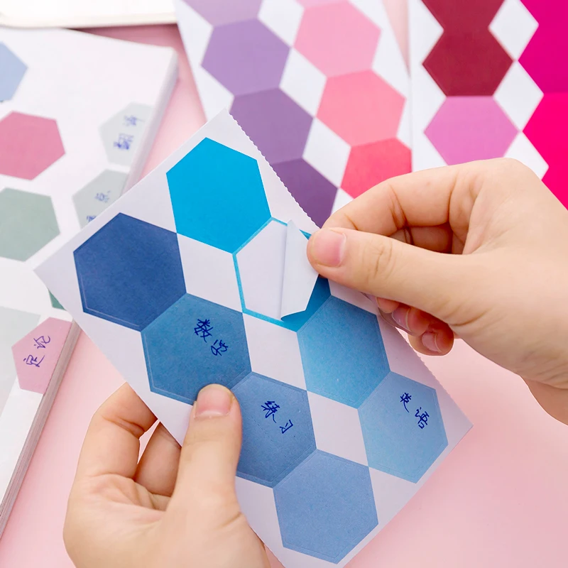 Mohamm 2 Sheets/lot Cute Paper Page Flags Sticky Notes Tabs Planner Stickers Notepad Memo Pads Stationery Bookmark Rainbow