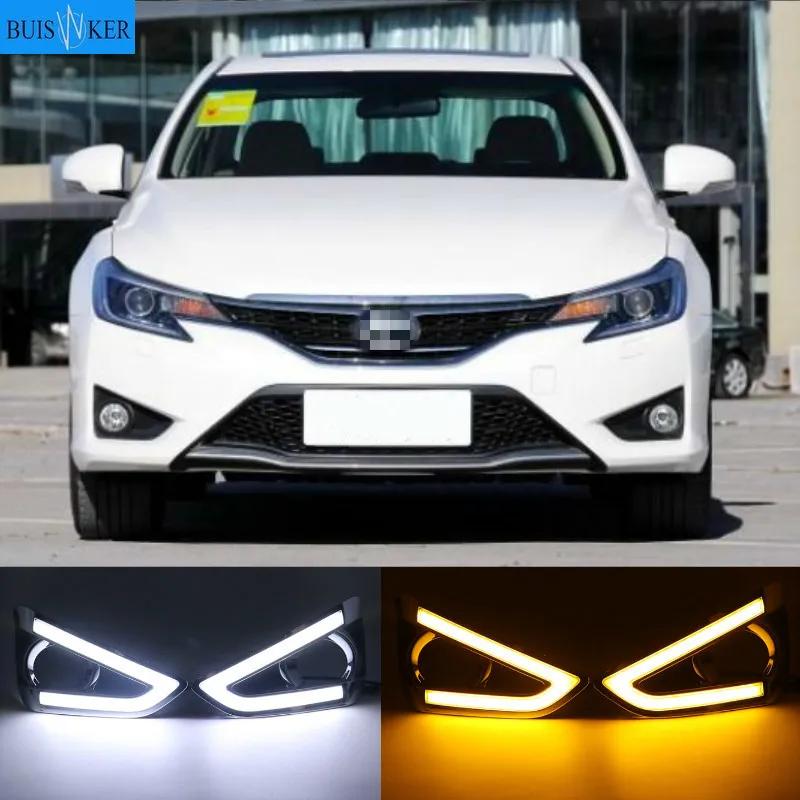 

1Pair LED DRL Daytime Running Light With Turn Signal Fog Lamp DRL For Toyota MARK X REIZ 2013 2014