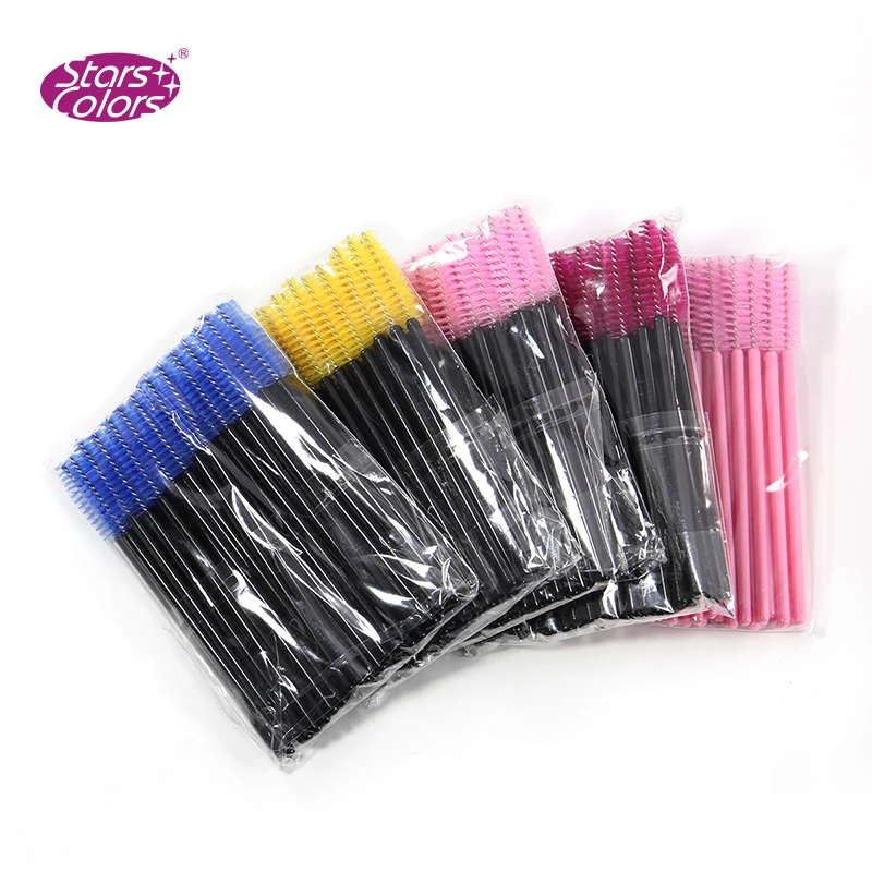 50Pieces/Bag Plastic Eyelash Brushes Eyelash Extension Tools Brush Mascara makeup brush Gereedschap Wands Zweep Makeup Extension