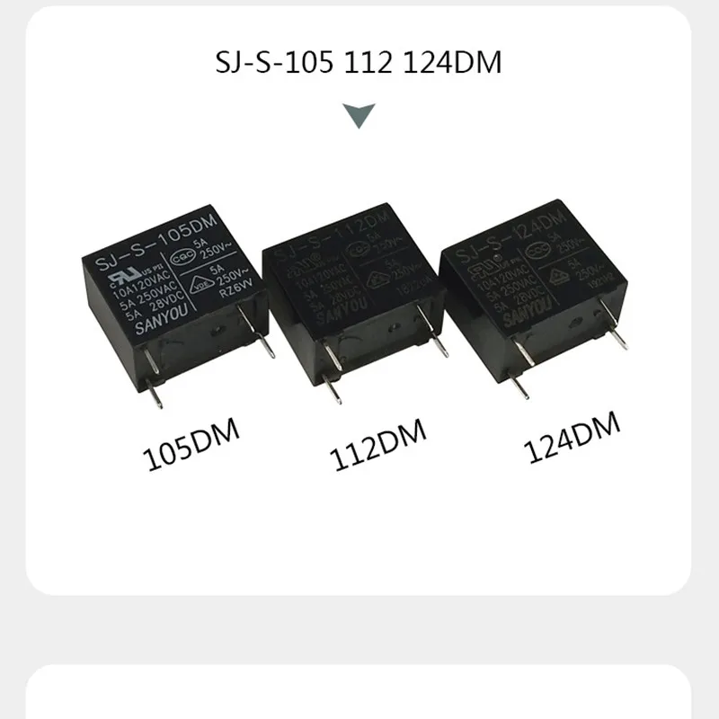 5PCS/lot Relay SJ-S-105DM SJ-S-112DM SJ-S-124DM 5A 250VAC 4PIN
