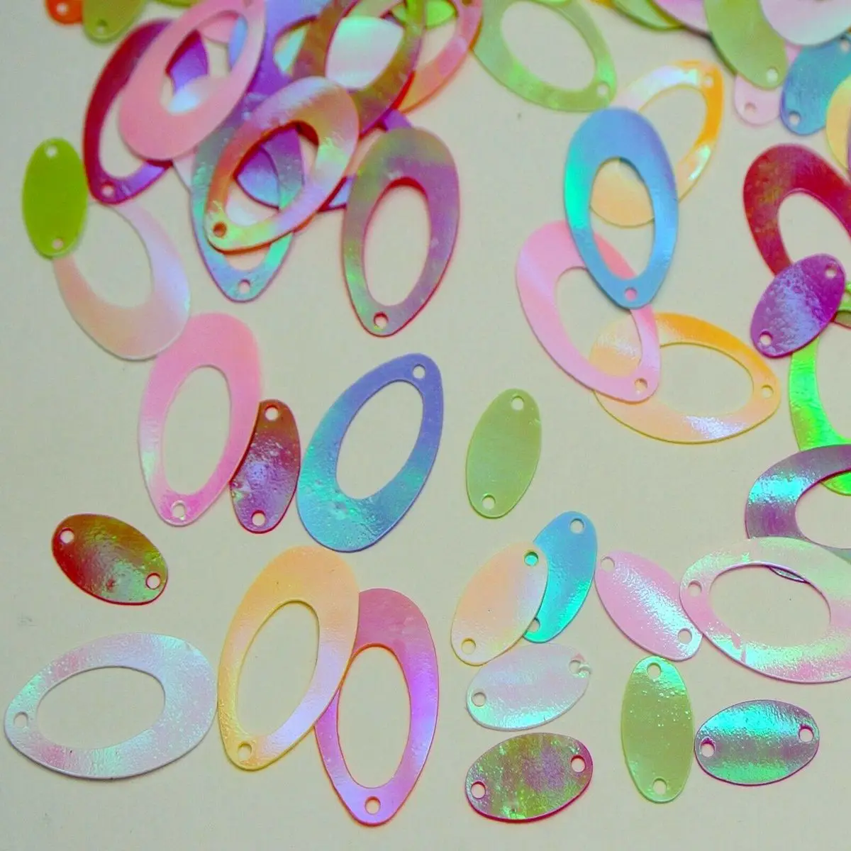 1000 Flat Hollow Oval Loose sequins Paillettes 14X22mm Top Hole Color for Choice