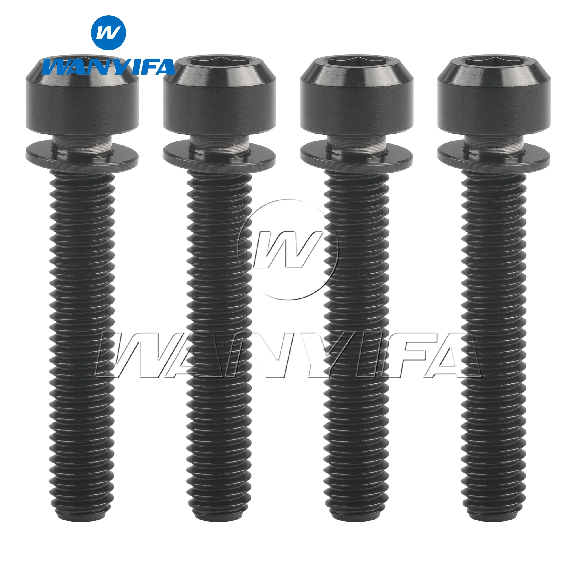 Wanyifa Ti Bolts M6x16 18 20 25 35mm Allen Hex with Washers Screw for Bicycle V brake Hub Fixed