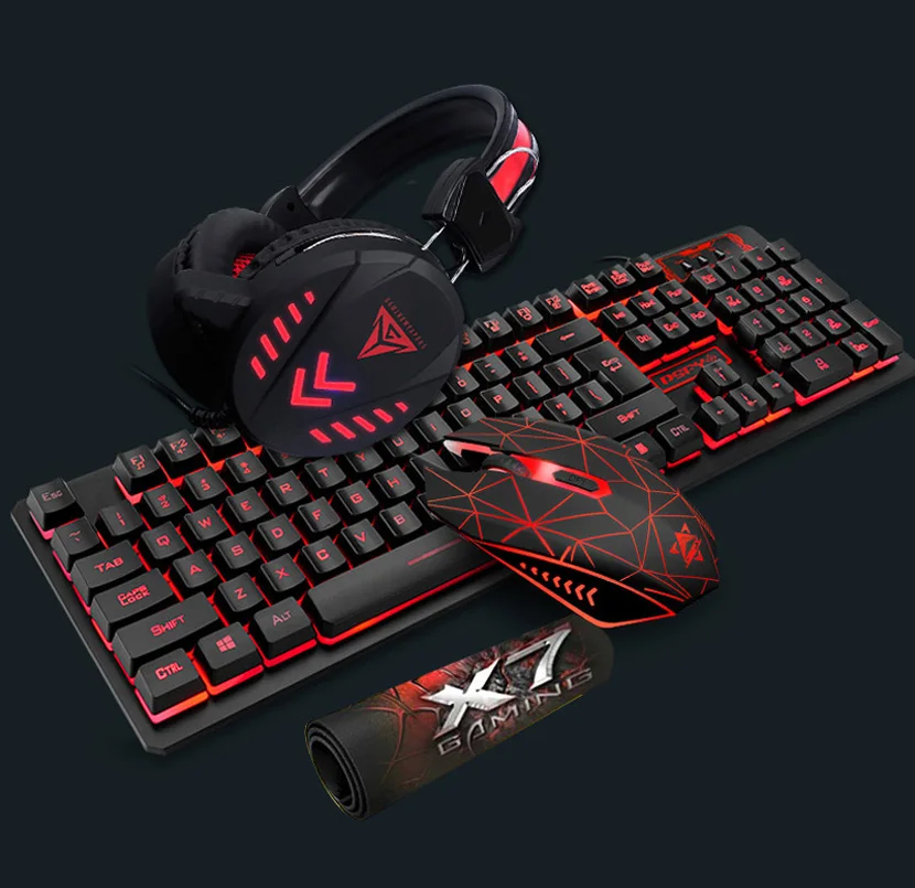 

Gaming Keyboard and Mouse Combo Headset Gamer Mouse and Keyboard with 104 keys for PC Accessories Gamers Accessories Wired