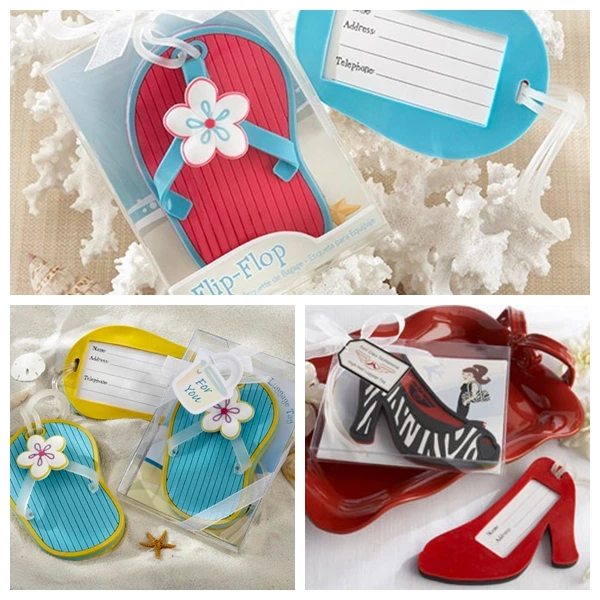 Beach Wedding souvenirs of Flip Flop Luggage Tag For Beach Wedding and High heel Bridal shower Party decoration Guest favors