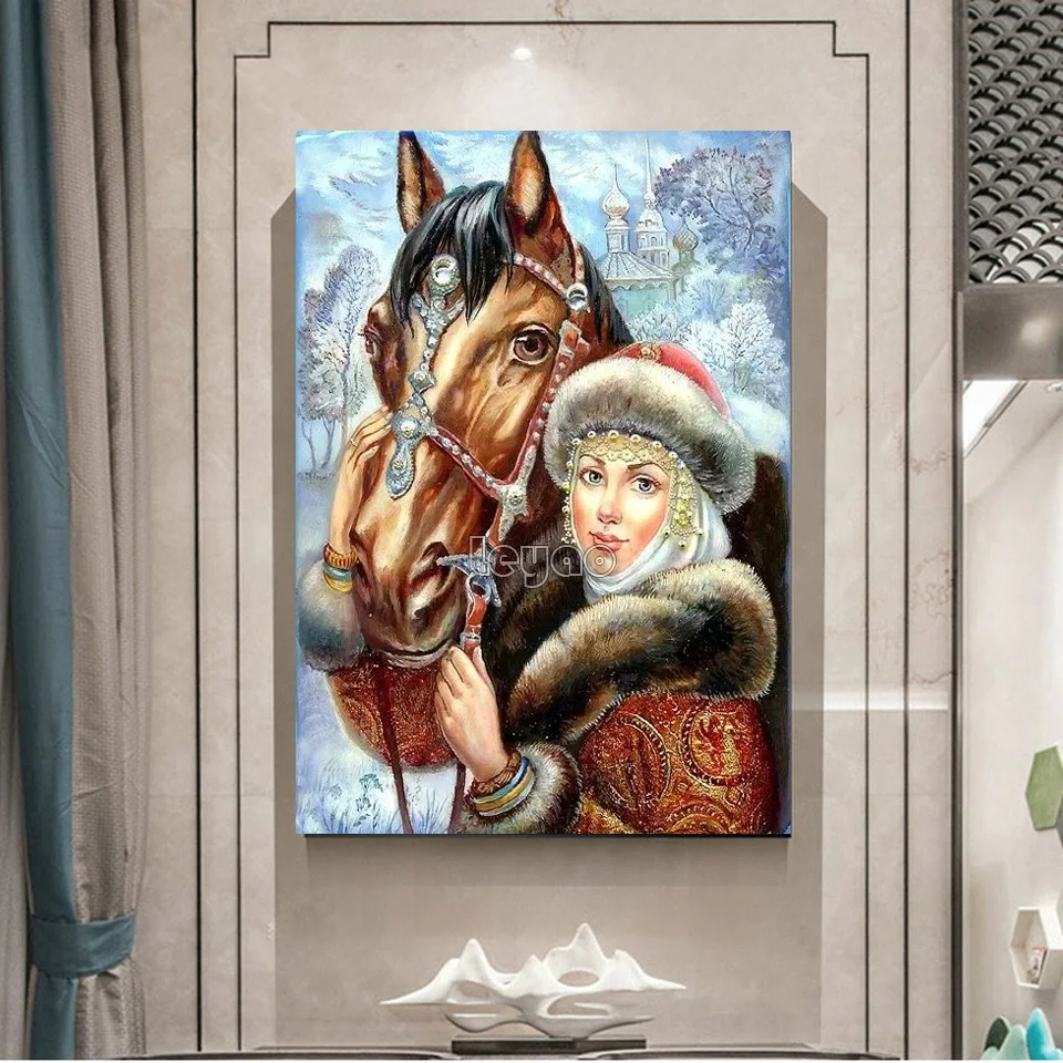 Fairytale art,Russian folk art 5D Full Square Round DIY Diamond Painting kits Diamond Embroidery Cross Stitch mosaic Decorative