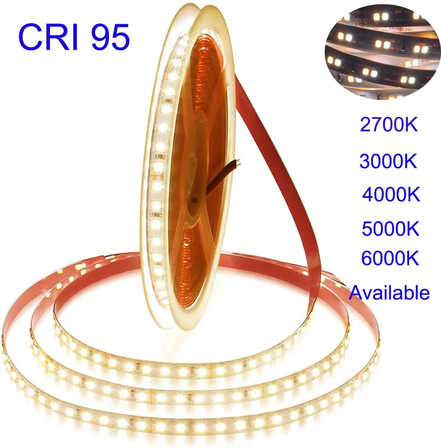 NEW 5m 5Years Guarantee  White  High CRI 95 LED Strip Light DC 12V 2835 LED Warm White Nature White