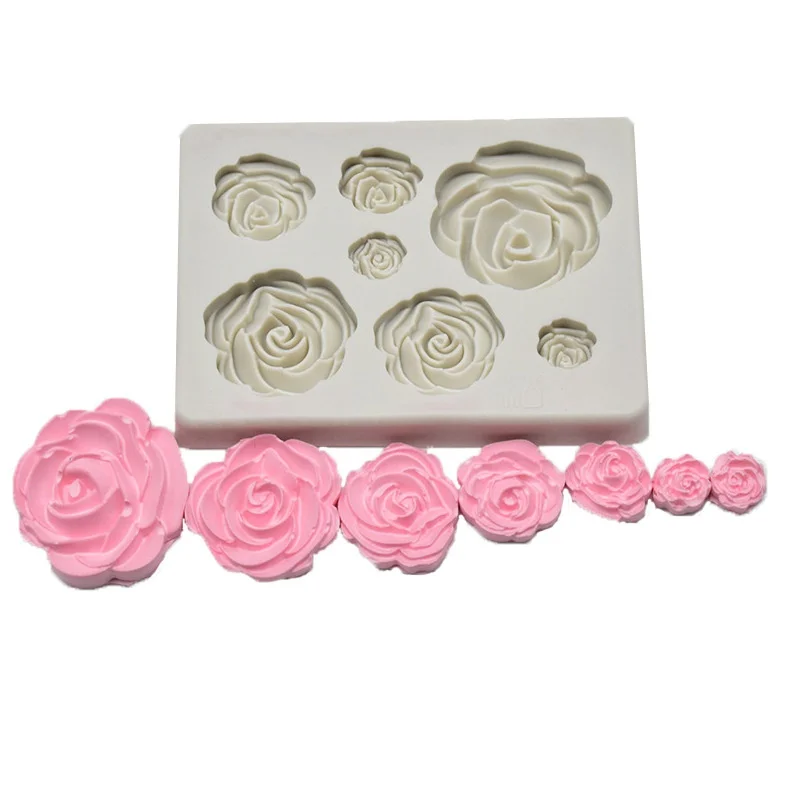 3D Rose Silica Gel MoldWedding CupcakeSugar Cake Decoration ToolsCandyClayChocolate Gumpaste Mold